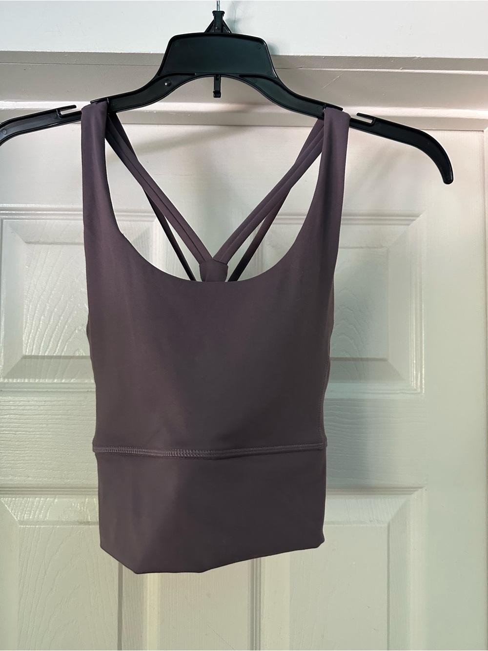 Supportive Strappy-Back Crop Sports Bra - Mauve